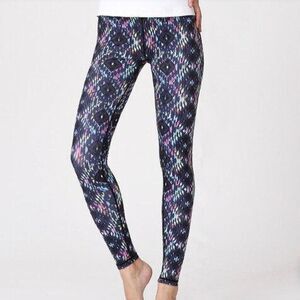 Victoria's Secret VSX Women’s Leggings Brilliant Blue Pink Yellow Design SZ S